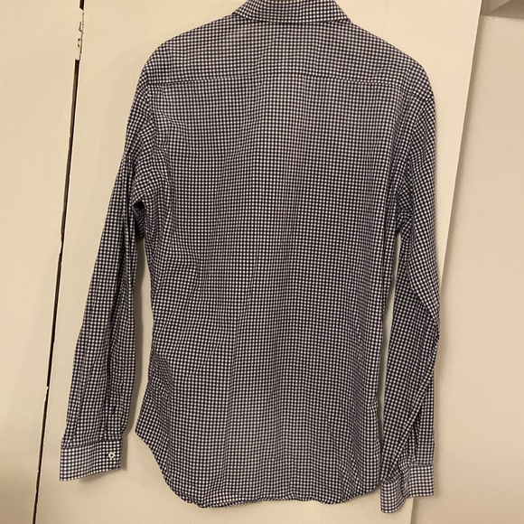 Zara Man XL Slim Fit Blue and White Check button-down - Picture 5 of 7